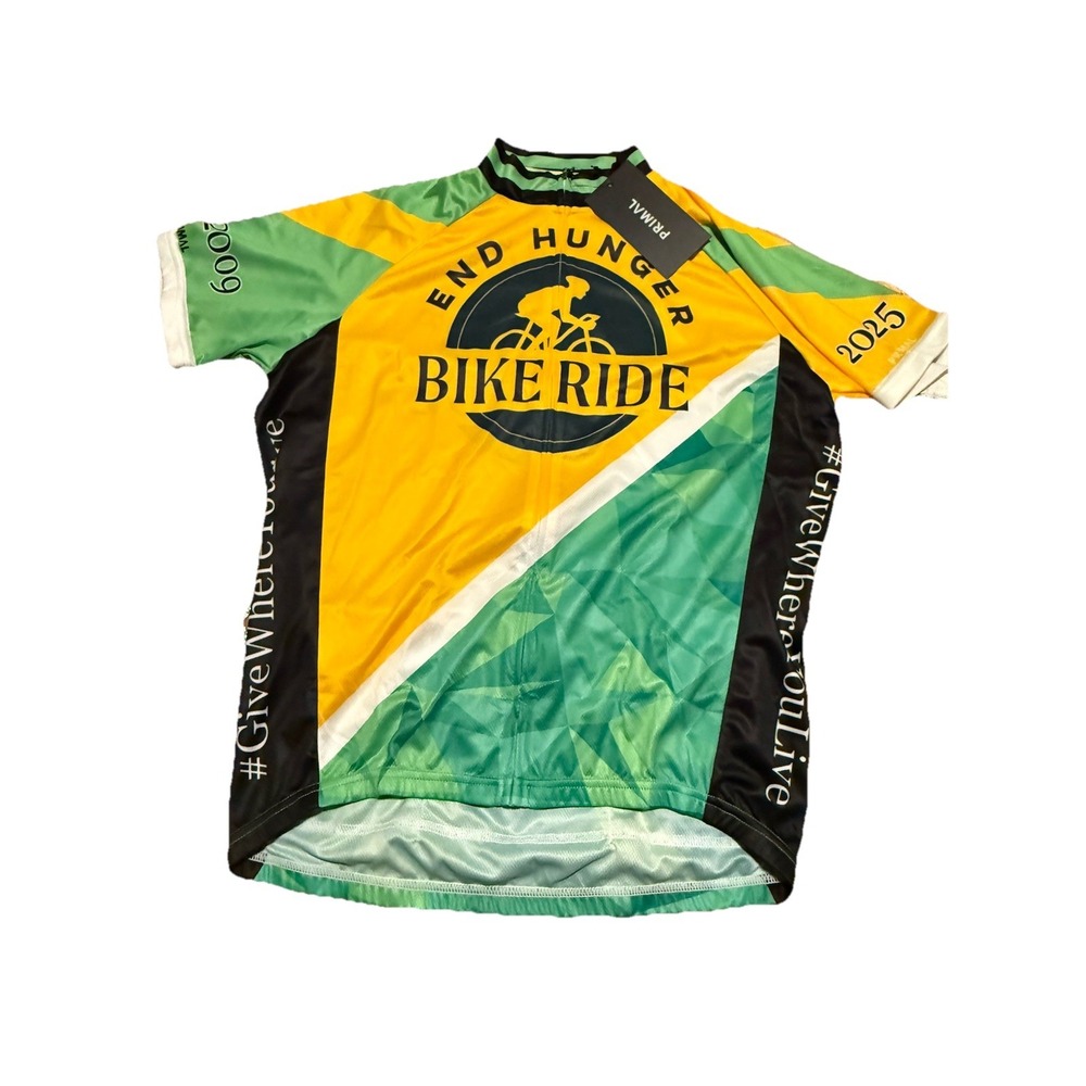 NEW Primal Ride To End Hunger Cycle Cycling BIKE‎ JERSEY SHIRT NWT Raglan 2025